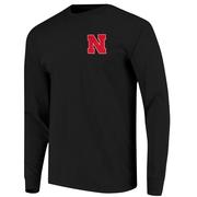 Nebraska Image One Cornfield Logo Comfort Colors Long Sleeve Tee